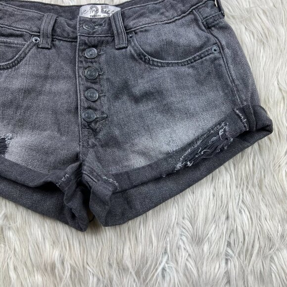 Free People - We The Free Exposed Button Fly Denim Shirts - Picture 2 of 8